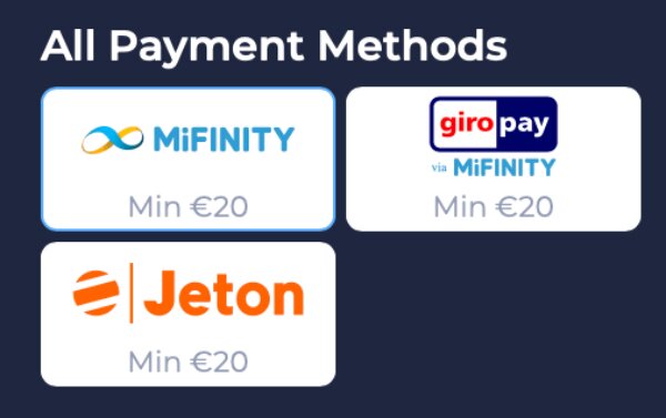 MegaSlot Zahlungsmethoden
