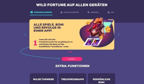 Wild Fortune Casino Screenshot der App