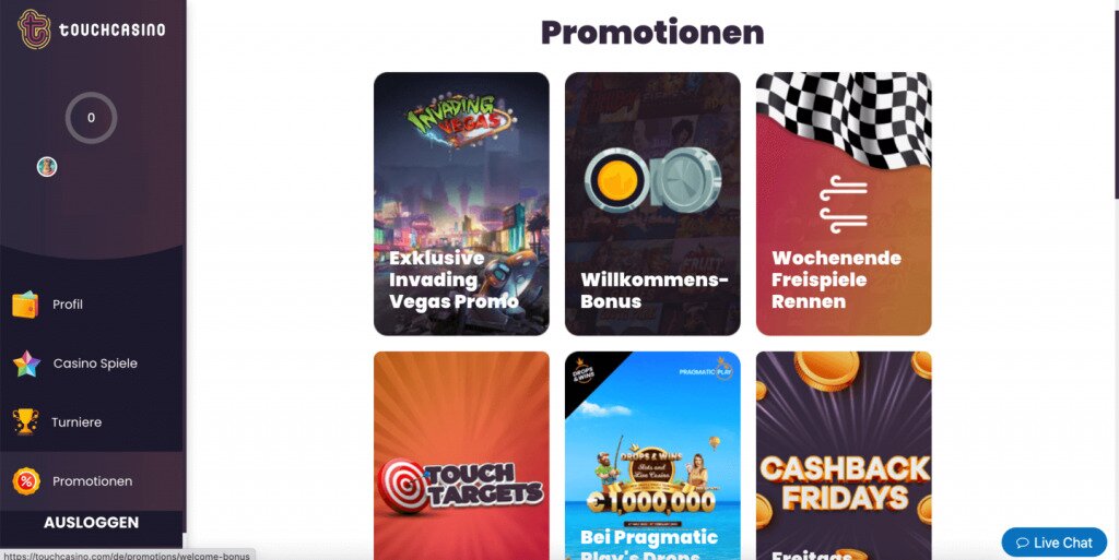 touch casino promotionen