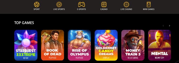 Goldenbet Casino Spielelobby