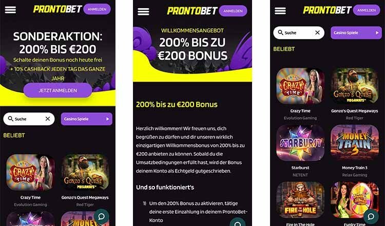 ProntoBet Mobiles Casino