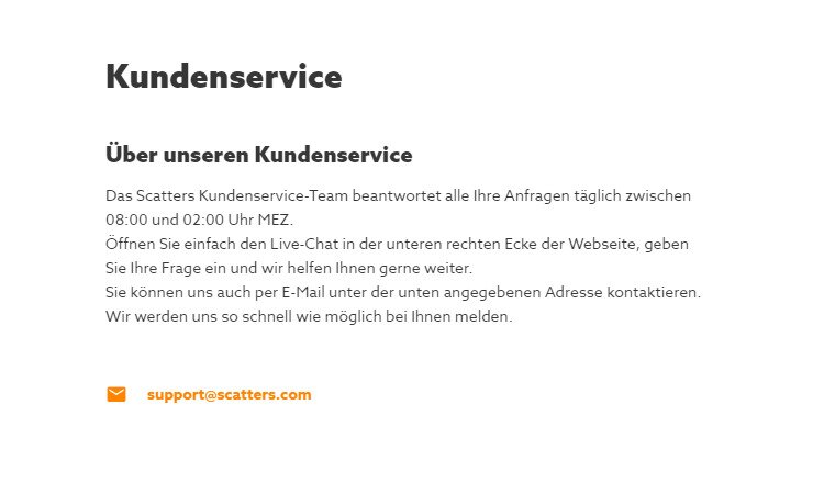 Scatters - Kundenservice