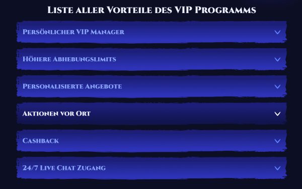 VIP Programm Vorteil